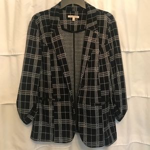 41 HAWTHORNE Plaid Blazer Black & White XL